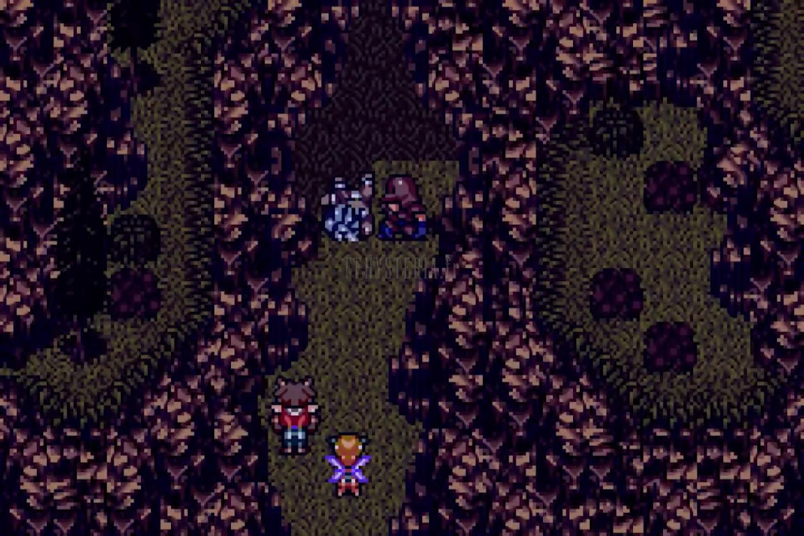 Le souvenir du raid sur le Monde des chimères : des silhouettes dans la forêt violette (version GBA)