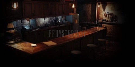 Le comptoir du Septième Ciel, repaire d'Avalanche sous ses airs de bar de quartier.