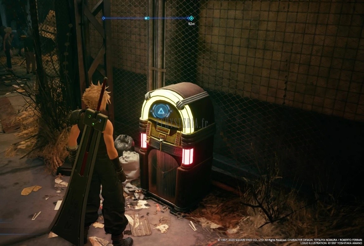 Le juke-box de Wall Market : chaque disque de musique ramassé dans le jeu vient s'y ajouter et se rejoue à volonté.