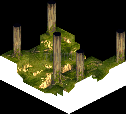 La forêt sous un autre angle (rendu des versions PlayStation)