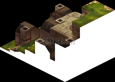 Version PlayStation : Belvénia, toits et cheminées des maisons hautes