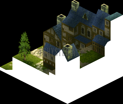 Dorter vue d'un troisième angle : la place et ses maisons (rendu des versions PlayStation)