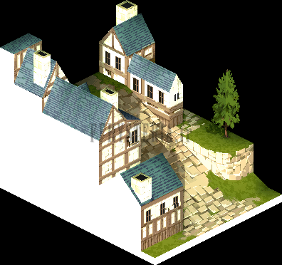 La même rue de Dorter sous un autre angle (rendu des versions PlayStation)