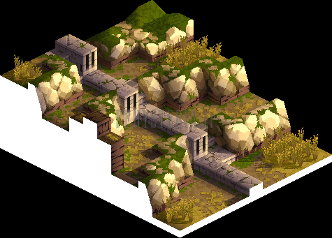 Version PlayStation : le sommet des collines et ses petits murets de pierre