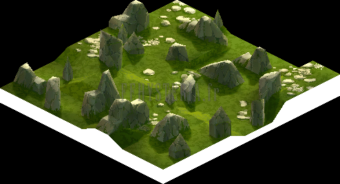 Plan de la Plaine de Mandalia et de ses rochers, première vue (rendu des versions PlayStation)