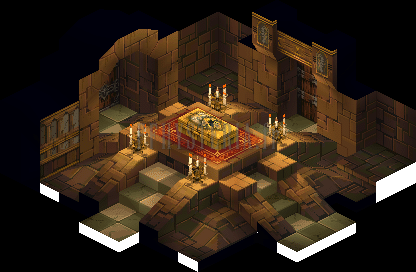 Version PlayStation : le sanctuaire vu d'un autre angle, sarcophage doré entre les chandeliers