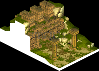 L'entrée du Temple de Nelveska vue de face, rendu de la version PlayStation (vue 4)