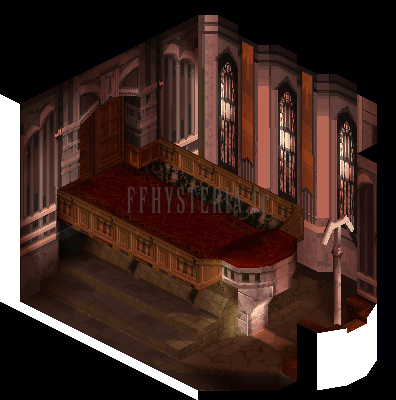 La chapelle du monastère d'Orbonne, où prie Ovélia (rendu des versions PlayStation)