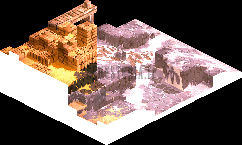 Version PlayStation : le vieux ponton du lac vu de l'autre côté, sur le sel