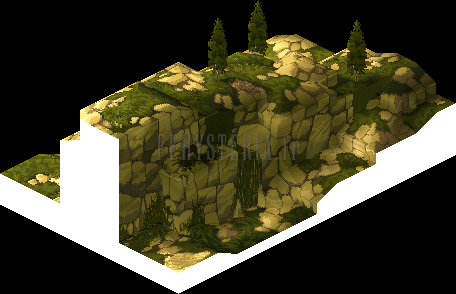 Le Talus de Varius, deuxième vue : la colline rocheuse (rendu des versions PlayStation)