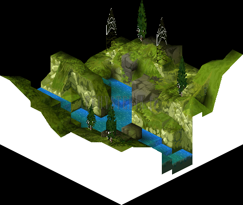 Le vallon sous un autre angle (rendu des versions PlayStation)