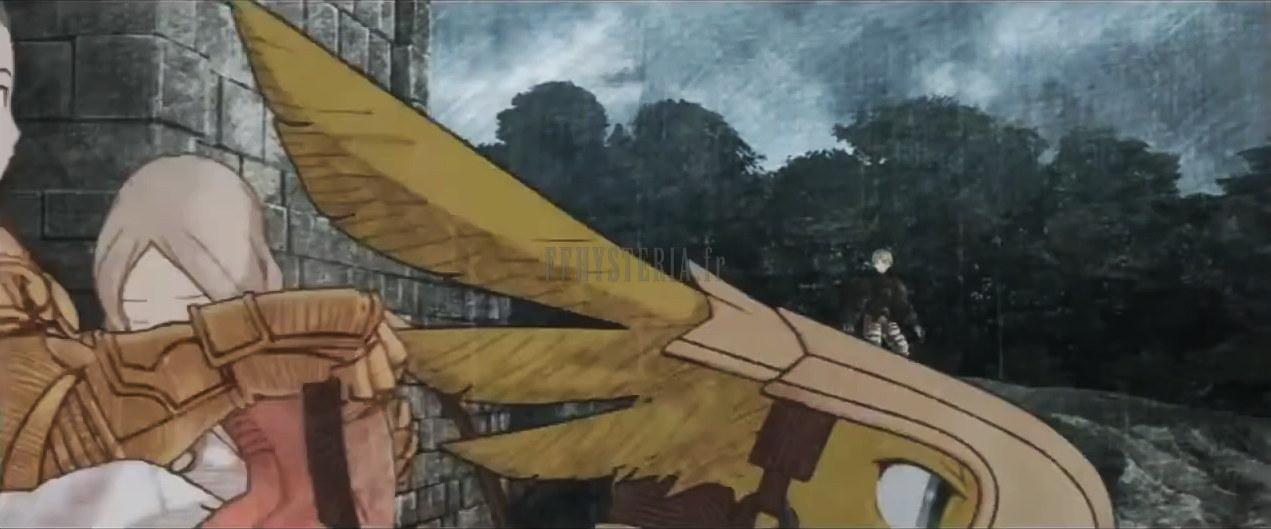 Ramza voit Delita emporter la princesse hors du monastère (cinématique de la version optimale)