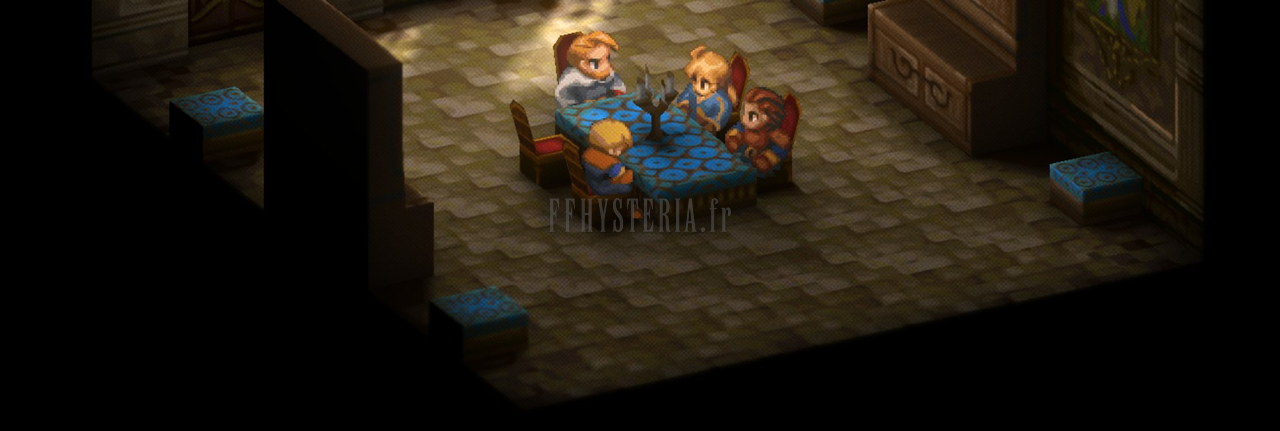 Ramza, Delita et Algus reçus par Dycedarg au château d'Yguros (version optimale)