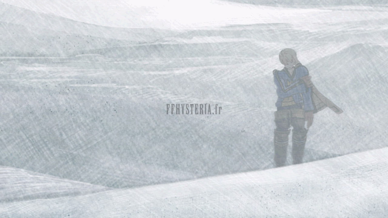 Ramza seul dans la neige après la chute de Ziekden (cinématique de la version optimale)