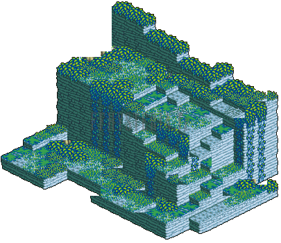 Koringwood, autre plan : falaise bleu-vert en gradins couverte de végétation